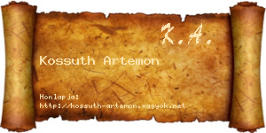 Kossuth Artemon névjegykártya